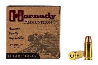 Hornady Custom 9mm ammo is loaded with the 147 grain XTP hollow point bullet